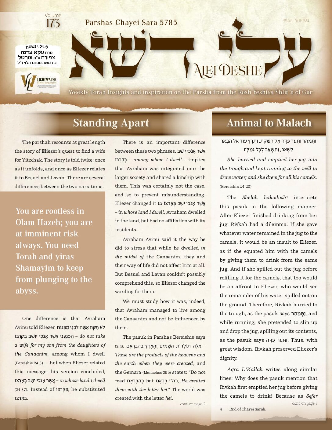 Chayei Sarah 5785